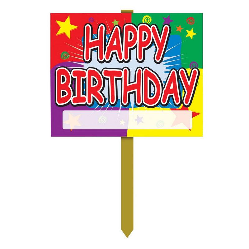 Happy Birthday Yard Sign – 12" x 15" by Beistle Yard Signs