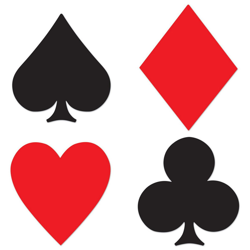 Card "Suit" Cutouts – 15½"-16½" – (4/Pkg) by Beistle for Casino Silhouettes