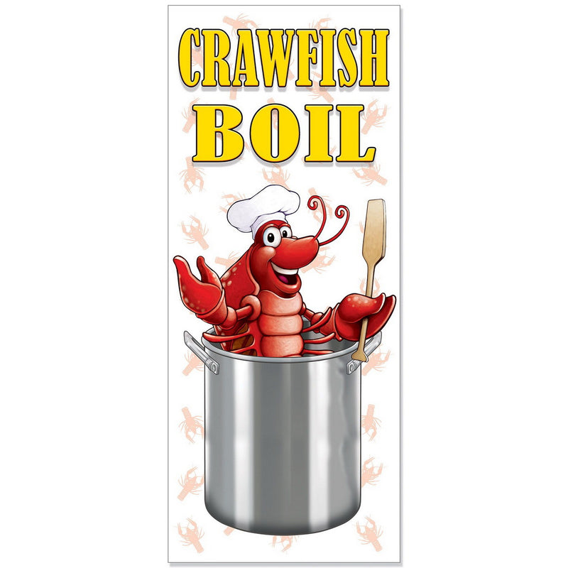 Crawfish Boil Door Cover – 6' x 30" – (1/Pkg) by Beistle for Mardi Gras Door Covers