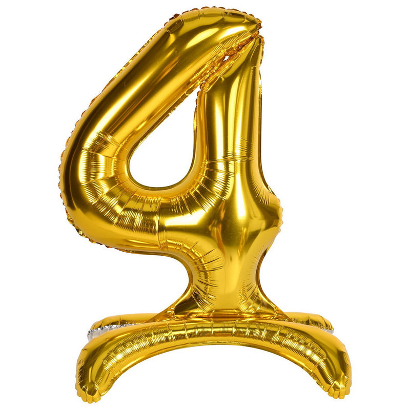Self-Standing Balloon Number "4" – 26" – (1/Pkg) by Beistle for Age-specific birthday Mylar