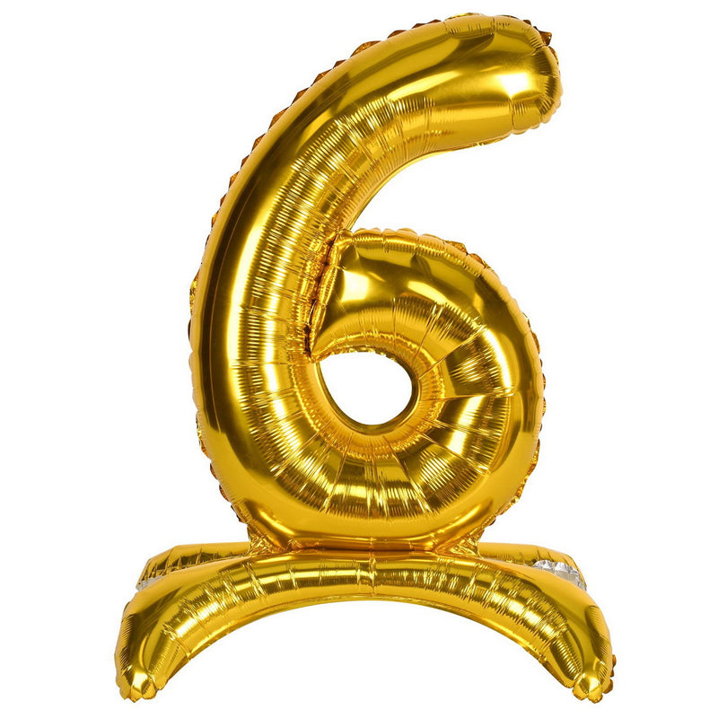 Self-Standing Balloon Number "6" – 26" – (1/Pkg) by Beistle for Age-specific birthday Mylar