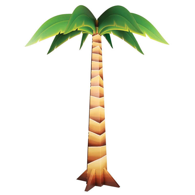 3-D Palm Tree Prop – 7' 3" x 6' – (1/Box) by Beistle for Luau 3-D Props