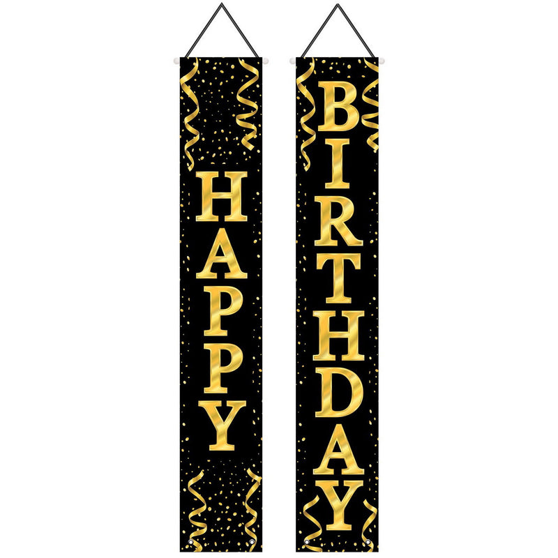 Happy Birthday Fabric Door Panel Set – 6' x 12¾" – (1/Pkg) by Beistle Door Covers