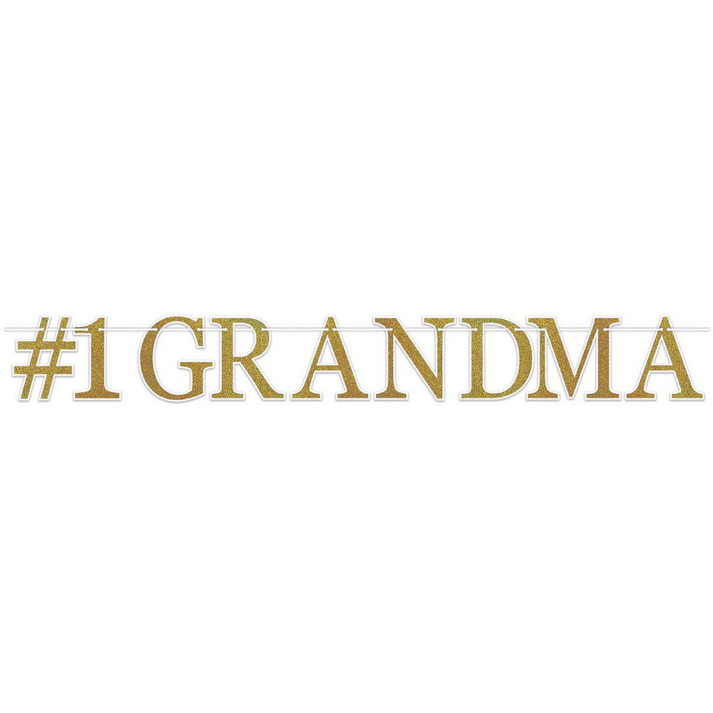 #1 Grandma Streamer – 6¼" x 4' 9" – (1/Pkg) by Beistle for Mothers and Fathers Day Streamers