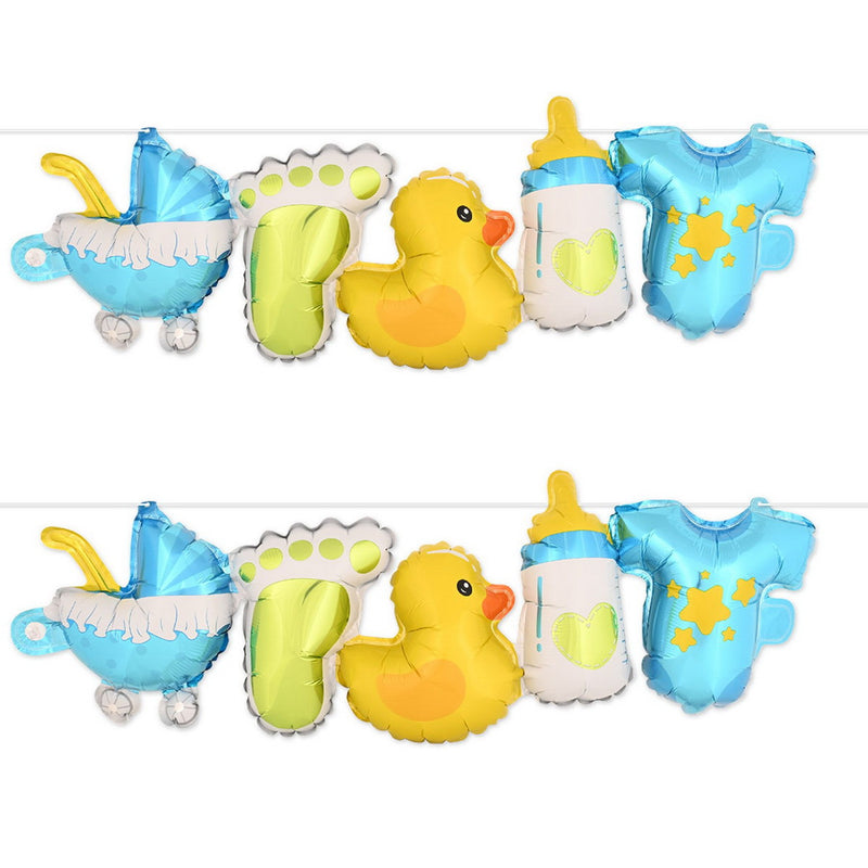 Baby Boy Balloon Streamers – 9½" x 5' – (2/Pkg) by Beistle for Baby Shower