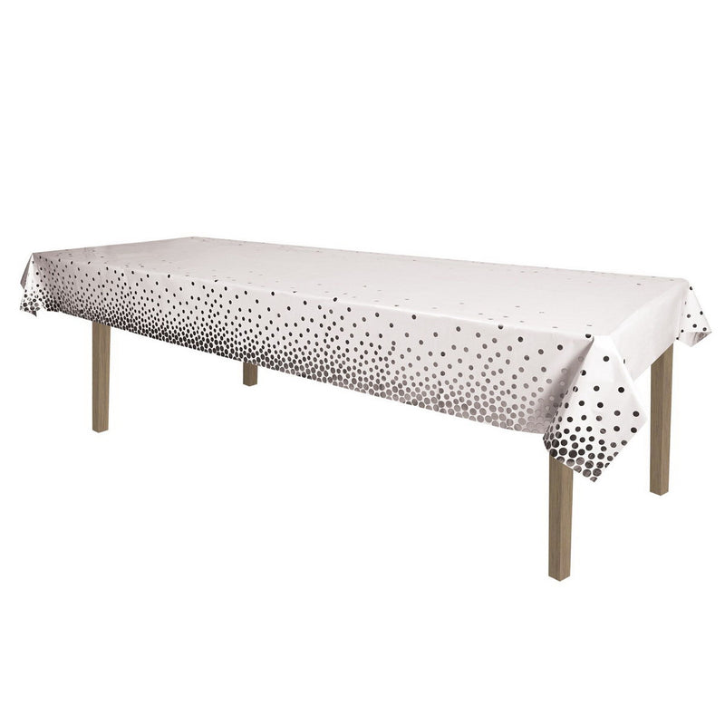 Metallic Polka Dots Tablecover – 54" x 108" – (1/Pkg) by Beistle for General occasion Table Covers - Patterned