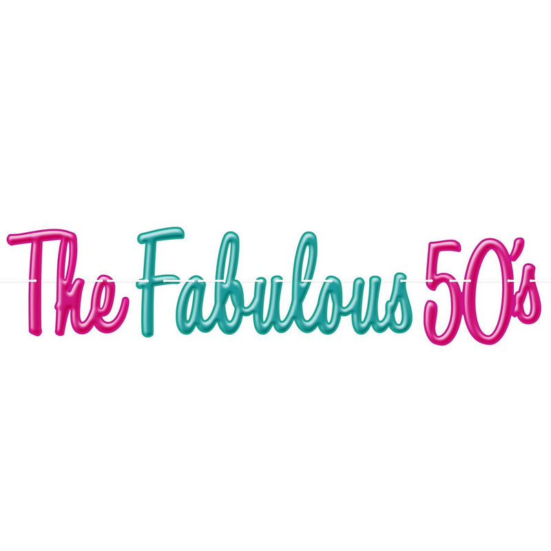 The Fabulous 50's Streamer – 7¼" x 3' – (1/Pkg) by Beistle for 50's and Rock & Roll Streamers
