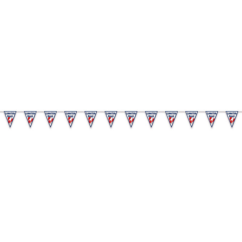 Lobster Bake Pennant Banner – 9" x 10' 9" – (1/Pkg) by Beistle for Luau Pennant Banners