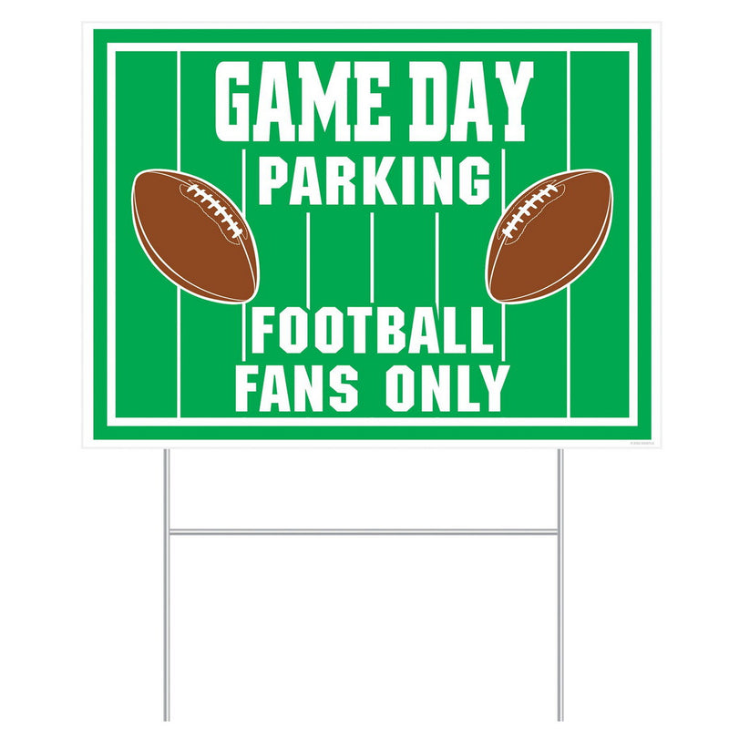 Plastic Game Day Parking Yard Sign – 11½" x 15½" – (1/Pkg) by Beistle for Football Plastic Yard Signs
