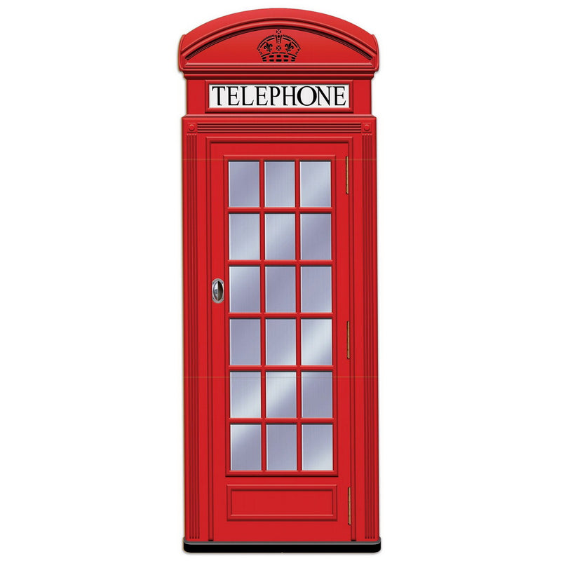 Phone Box Stand-Up – 6' 6" x 28½" – (1/Box) by Beistle for British 3-D Props