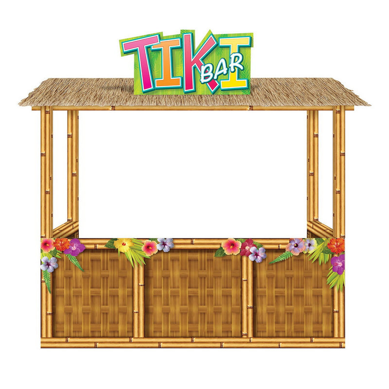3-D Tiki Bar Prop – 6' 11" x 7' 3" – (1/Box) by Beistle for Luau 3-D Props