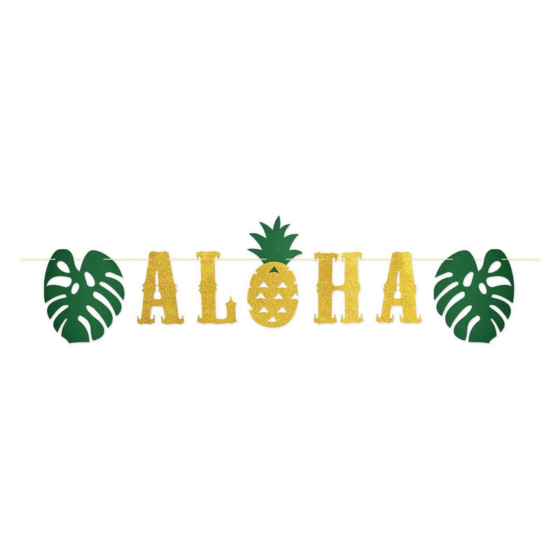 Glittered Aloha Streamer – 16" x 6' – (1/Pkg) by Beistle for Luau Streamers