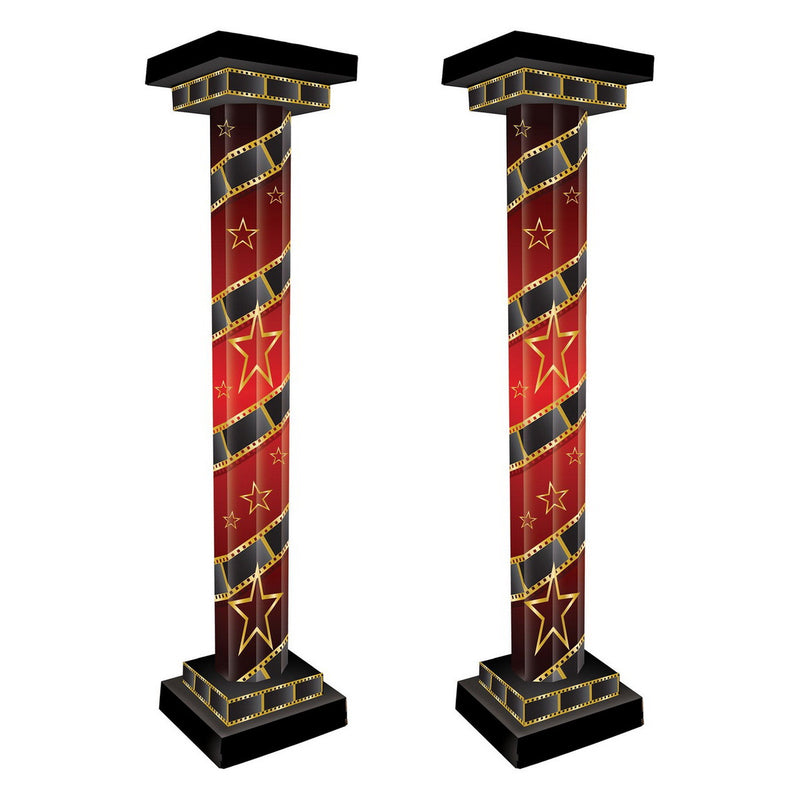 Red Carpet 3-D Tall Column Props – 5' 9¾" x 16¾" – (2/Box) by Beistle for Prom 3-D Props