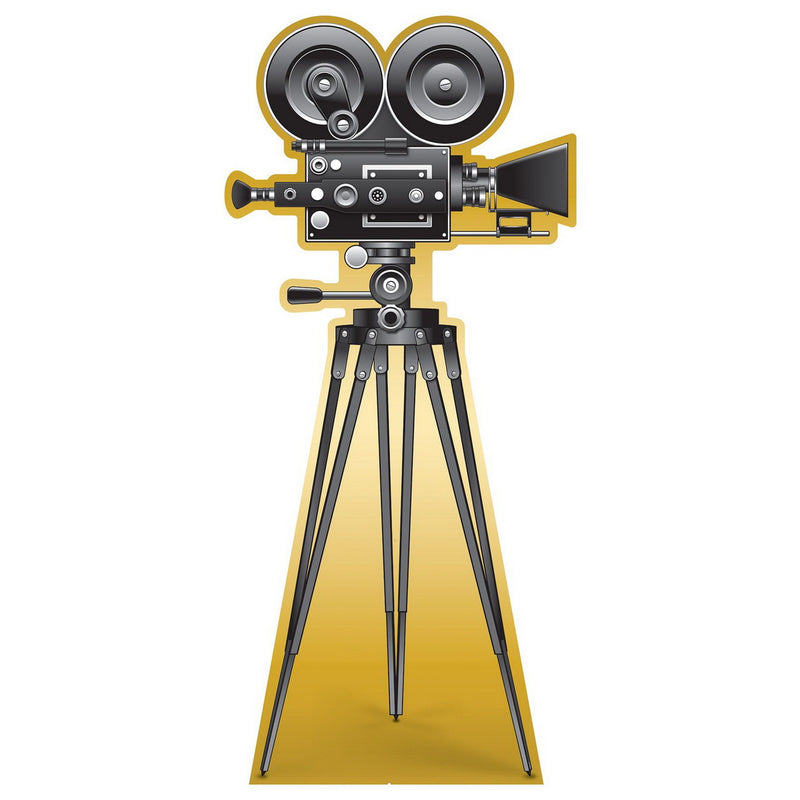 Red Carpet Movie Camera Stand-Up – 6' x 33" – (1/Box) by Beistle for Prom 3-D Props