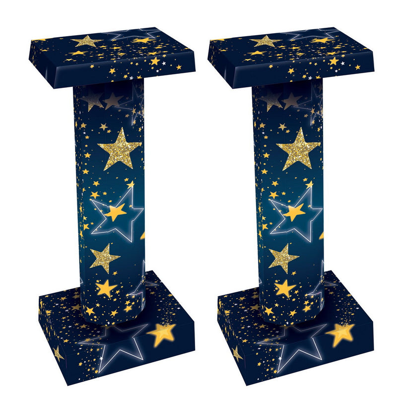 Starry Night 3-D Short Column Props – 33¾" x 14¼" – (2/Box) by Beistle for Prom 3-D Props