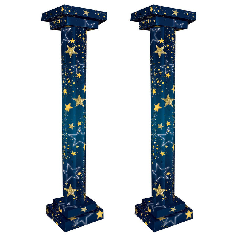 Starry Night 3-D Tall Column Props – 5' 9¾" x 16¾" – (2/Box) by Beistle for Prom 3-D Props