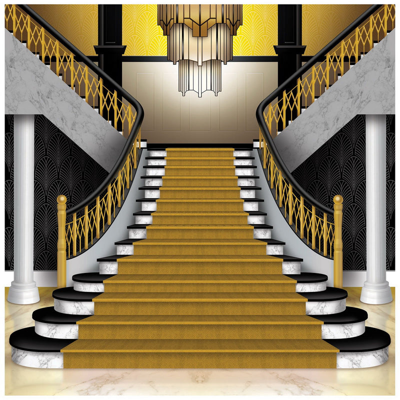 Great 20's Grand Staircase Photo Prop – 7' x 6' – (1/Box) by Beistle for Prom Photo Props