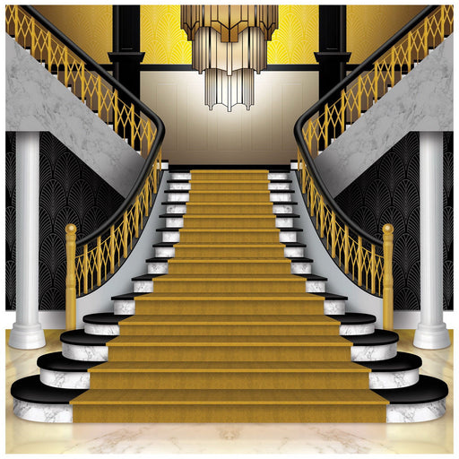 Great 20's Grand Staircase Photo Prop – 7' x 6' – (1/Box) by Beistle for Prom Photo Props