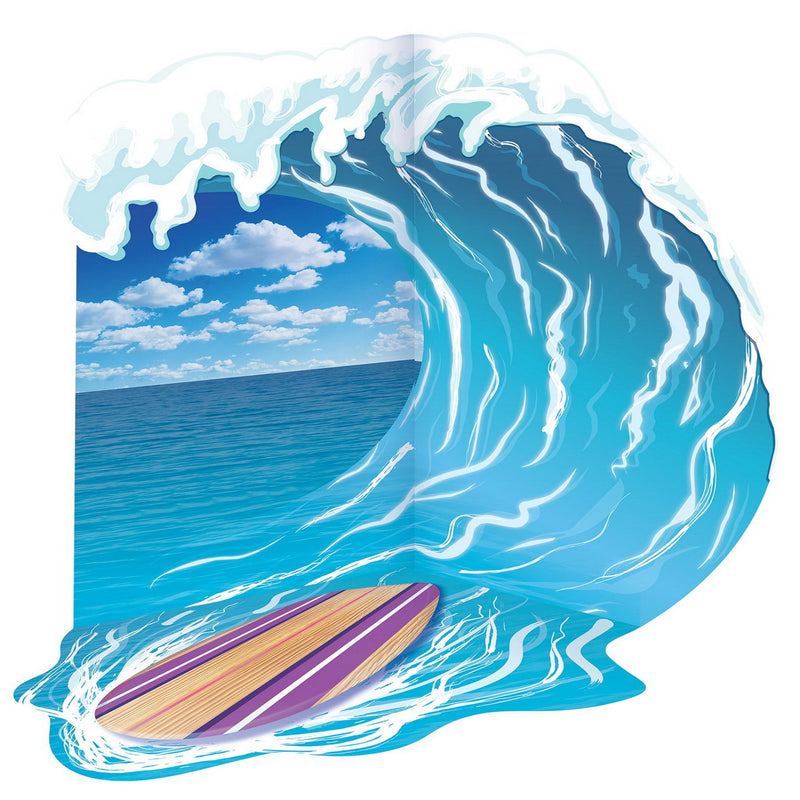 Luau Surfing Photo Prop Stand-Up – 7' 6" x 7' – (1/Box) by Beistle for Prom Photo Props