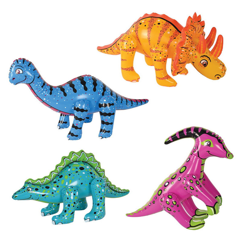 Inflatable Dinosaurs – 13"-29½" – (4/Box) by Beistle Inflatables