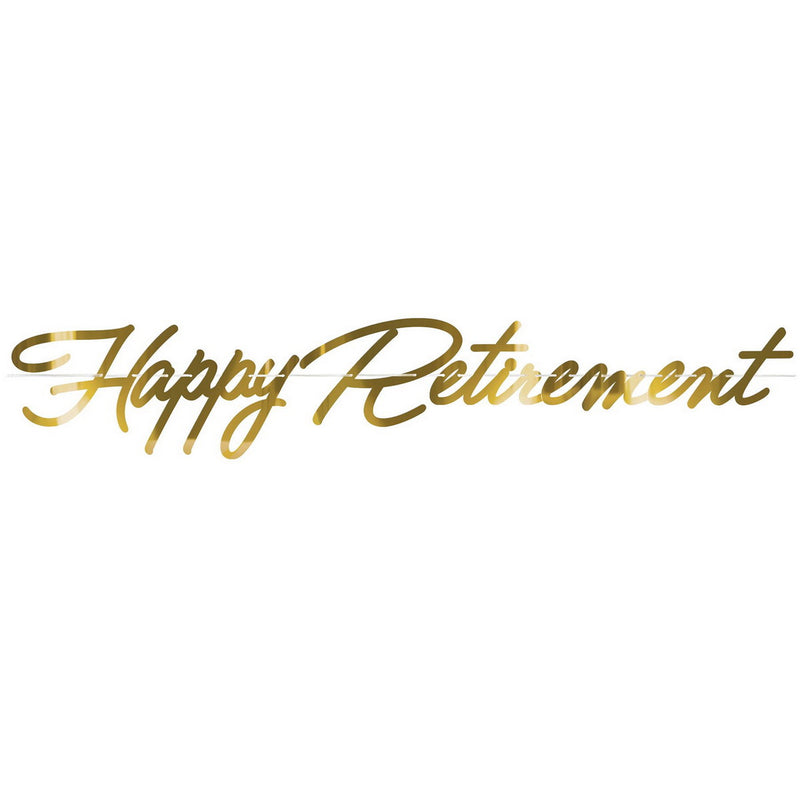Foil Happy Retirement Streamer – 11" x 5' 6" – (1/Pkg) by Beistle Streamers