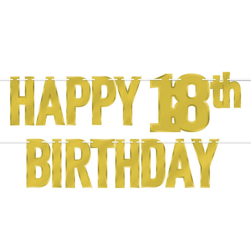 Foil Happy "18th" Birthday Streamer – 7½" x 5' – (1/Pkg) by Beistle for Age-specific birthday Streamers