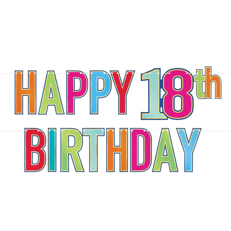 Foil Happy "18th" Birthday Streamer – 7½" x 5' – (1/Pkg) by Beistle for Age-specific birthday Streamers