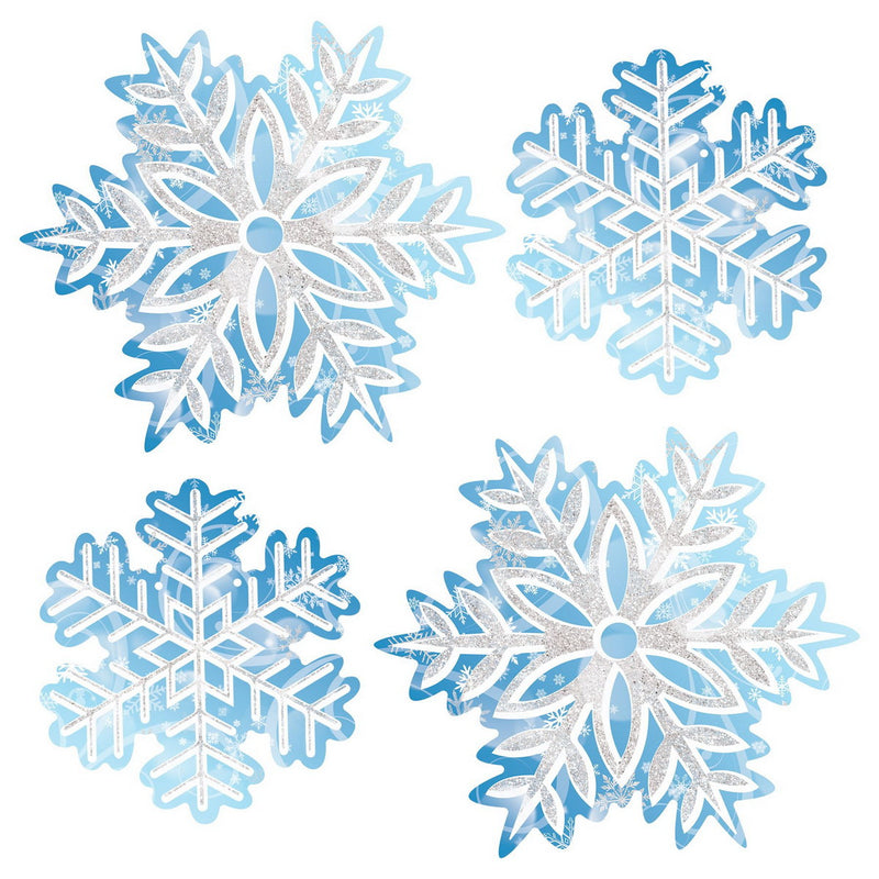 Winter Wonderland Hanging Snowflakes – Asstd – (4/Box) by Beistle for Prom Corrugated Cardboard