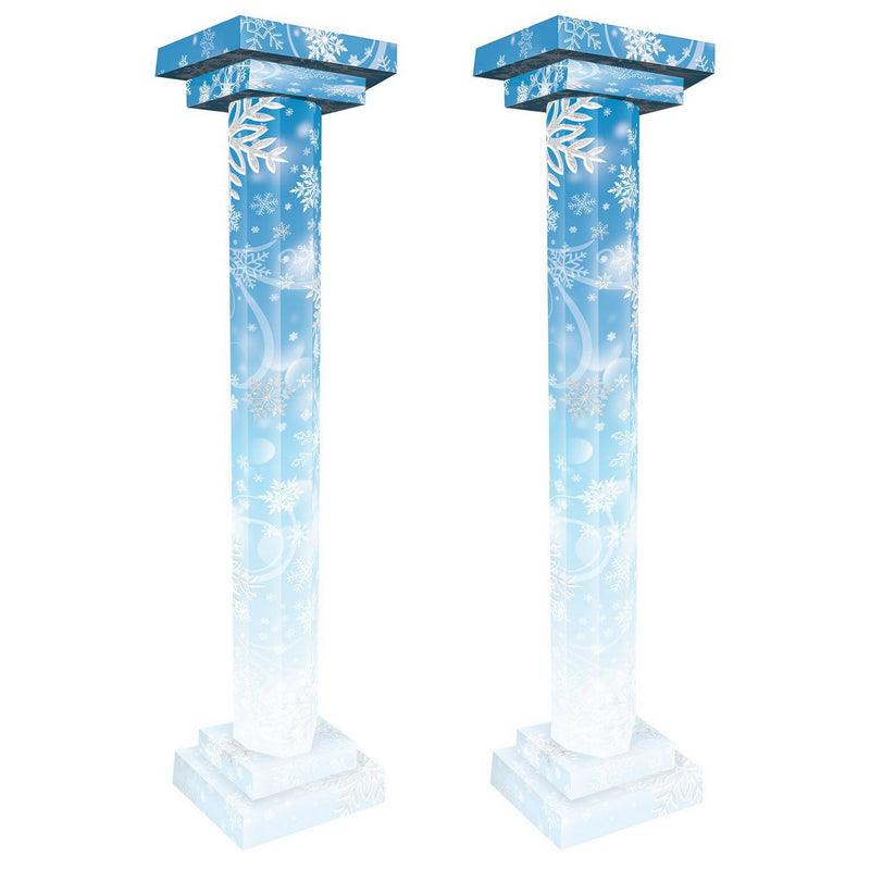 Winter Wonderland 3-D Tall Column Props – 5' 9½" x 16¾" – (2/Box) by Beistle for Prom 3-D Props