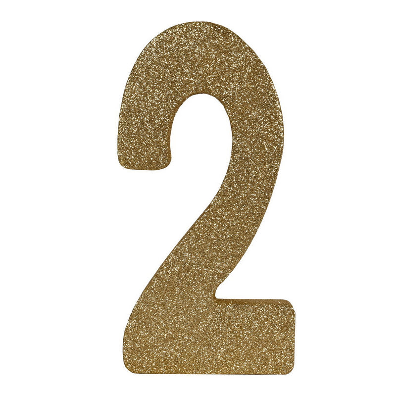 3-D Glittered "2" Centerpiece – 8" x 4" x 1" – (1/Pkg) by Beistle for Age-specific birthday