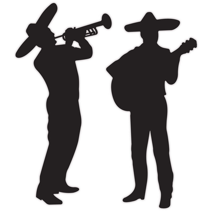 Mariachi Band Silhouettes – 33½" & 34¼" – (2/Pkg) by Beistle for Fiesta and Cinco de Mayo