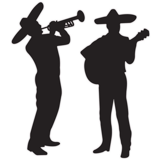 Mariachi Band Silhouettes – 33½" & 34¼" – (2/Pkg) by Beistle for Fiesta and Cinco de Mayo