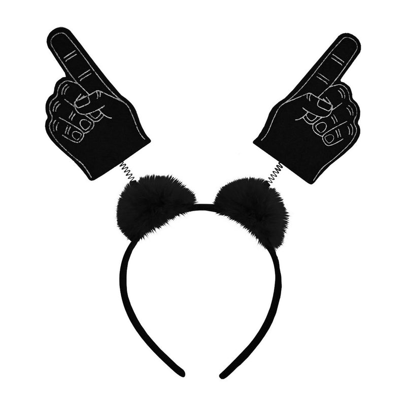 #1 Hand Boppers w/Marabou – (1/Card) by Beistle for School Spirit Boppers and Headbands
