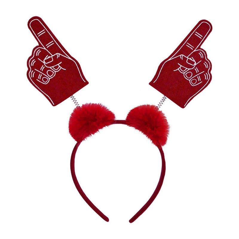 #1 Hand Boppers w/Marabou – (1/Card) by Beistle for School Spirit Boppers and Headbands