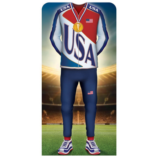Int'l Sports Male Athlt Pht Prop Std-Up – 4' 9½" x 28" – (1/Box) by Beistle Photo Props