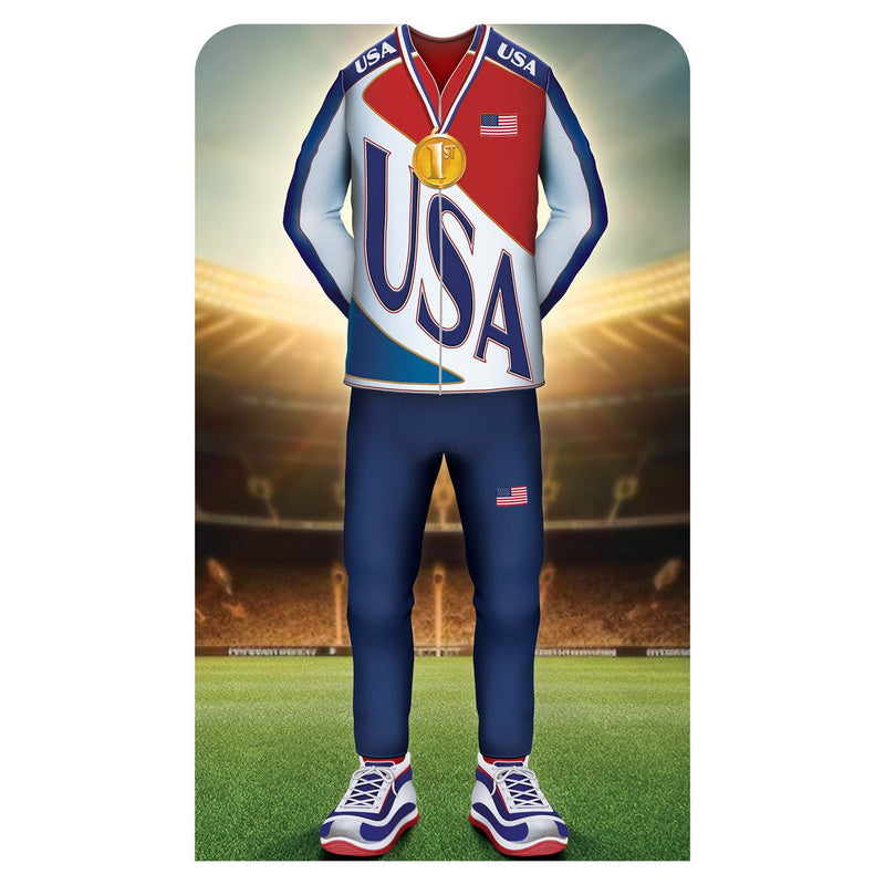 Int'l Sports Boy Athlt Pht Prop Std-Up – 3' 11½" x 28" – (1/Box) by Beistle Photo Props