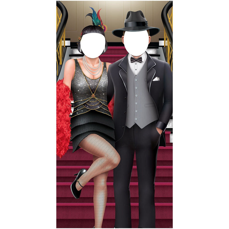 Great 20's Couple Photo Prop Stand-Up – 6' 1" x 3' 1½" – (1/Box) by Beistle for Prom Photo Props