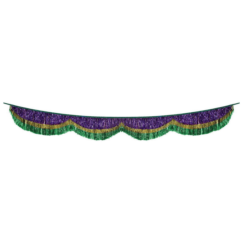 Mardi Gras Tinsel Fringe Bunting – 8" x 6' 5" – (1/Pkg) by Beistle