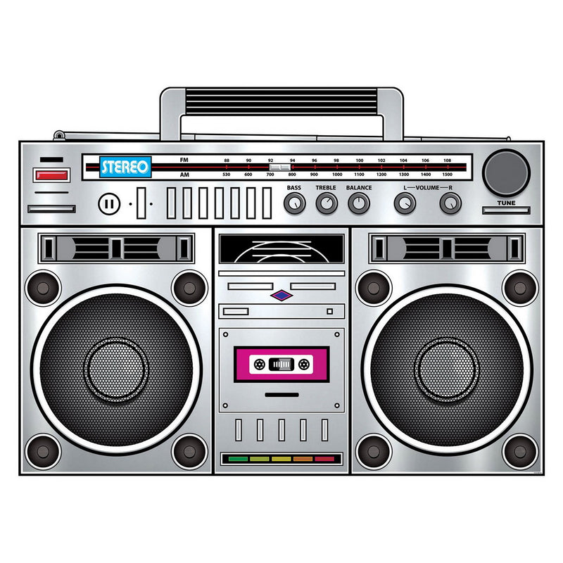Boom Box Stand-Up – 3' 3¼" x 4' 5" – (1/Box) by Beistle for 80's 3-D Props