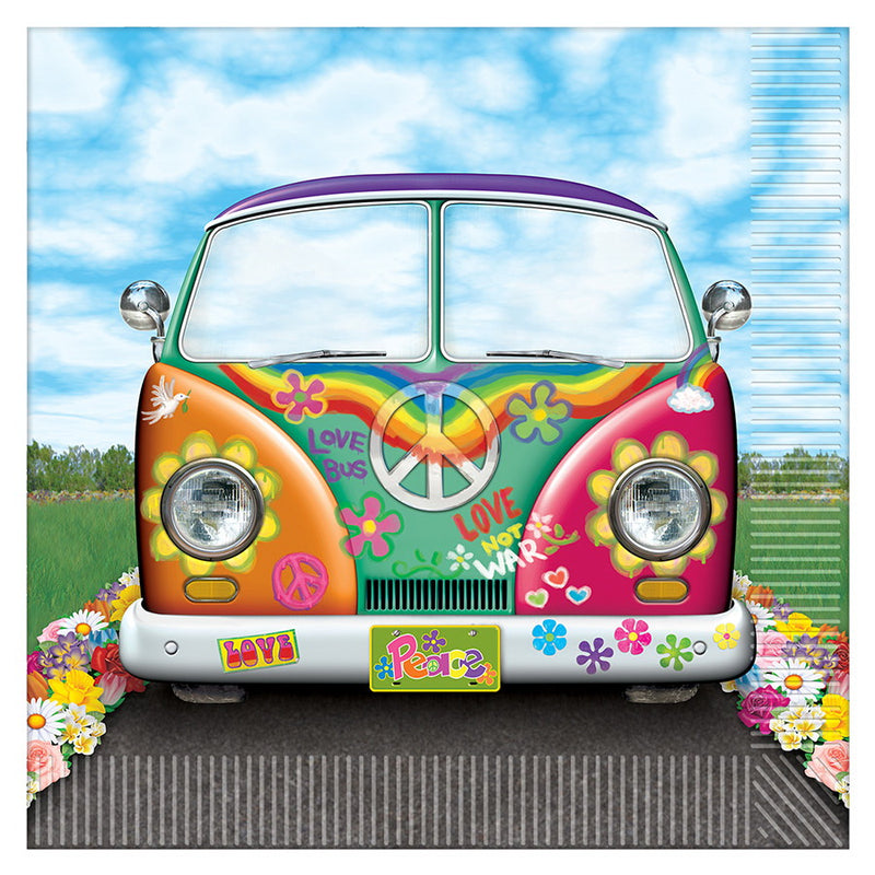 Hippie Bus Luncheon Napkins – (16/Pkg) by Beistle for 60's Napkins-Lunch
