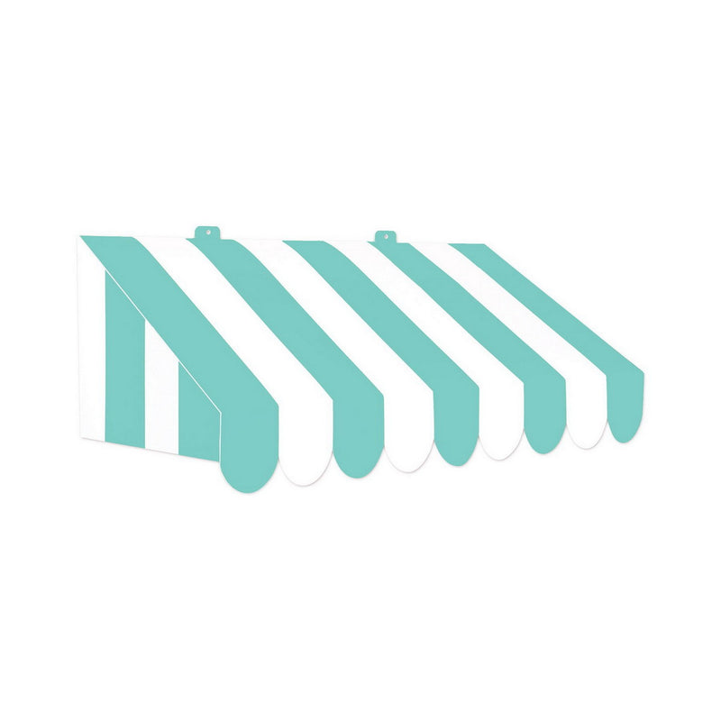 3-D Teal & White Awning Wall Decoration – 24¾" x 8¾" – (1/Pkg) by Beistle for General occasion
