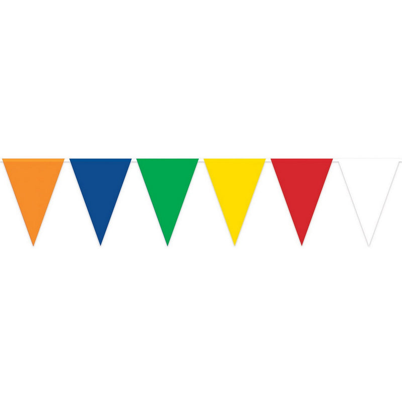 Multi-Color Oversized Pennant Banner – 28" x 25' – (1/Pkg) by Beistle for General occasion Pennant Banners