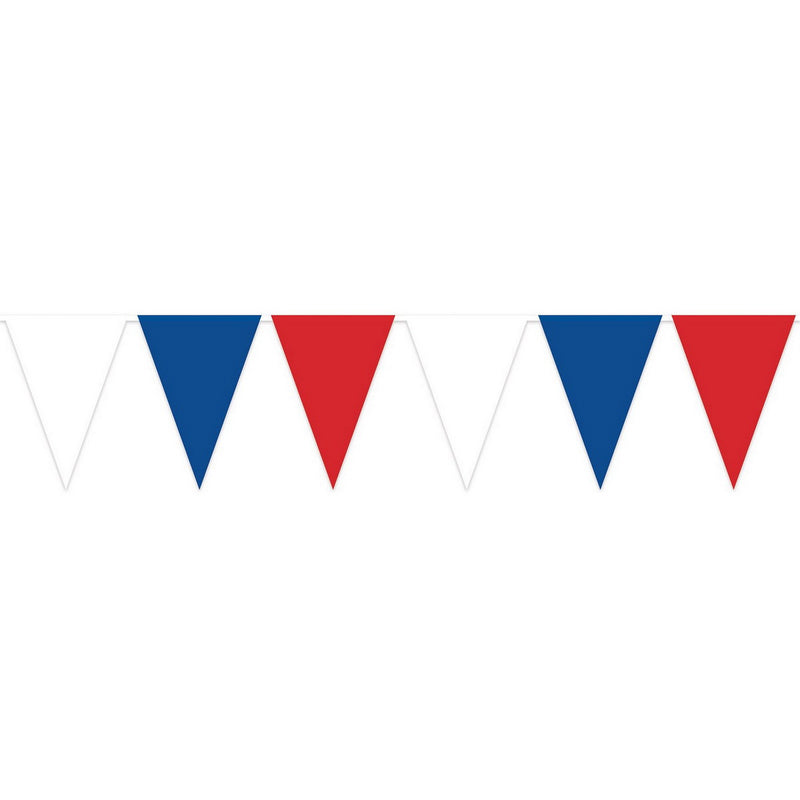 Red, White & Blue Oversized Pennant Bnr – 28" x 25' – (1/Pkg) by Beistle for Patriotic Pennant Banners