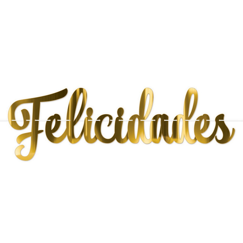 Foil Felicidades Streamer – 14" x 3' 8" – (1/Pkg) by Beistle for General occasion Streamers