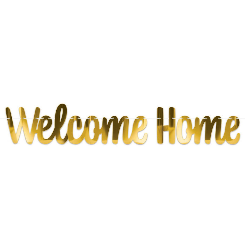 Foil Welcome Home Streamer – 6" x 4' – (1/Pkg) by Beistle for General occasion Streamers