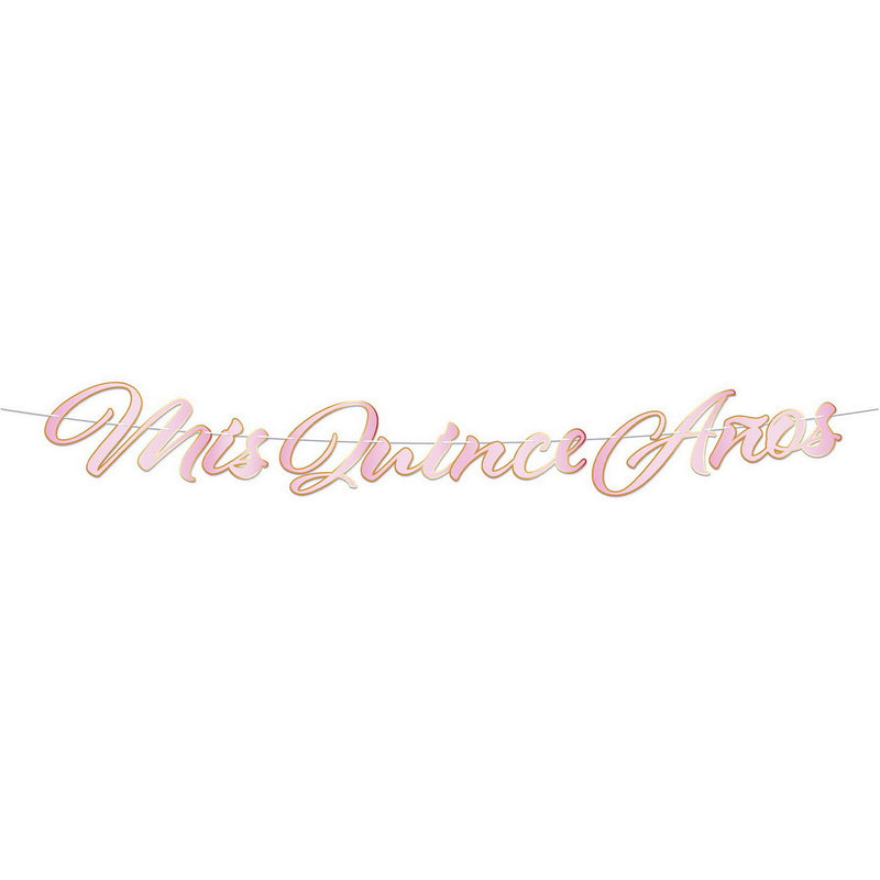 Foil Mis Quince Anos Streamer – 8¾" x 6' – (1/Pkg) by Beistle for Age-specific birthday Streamers