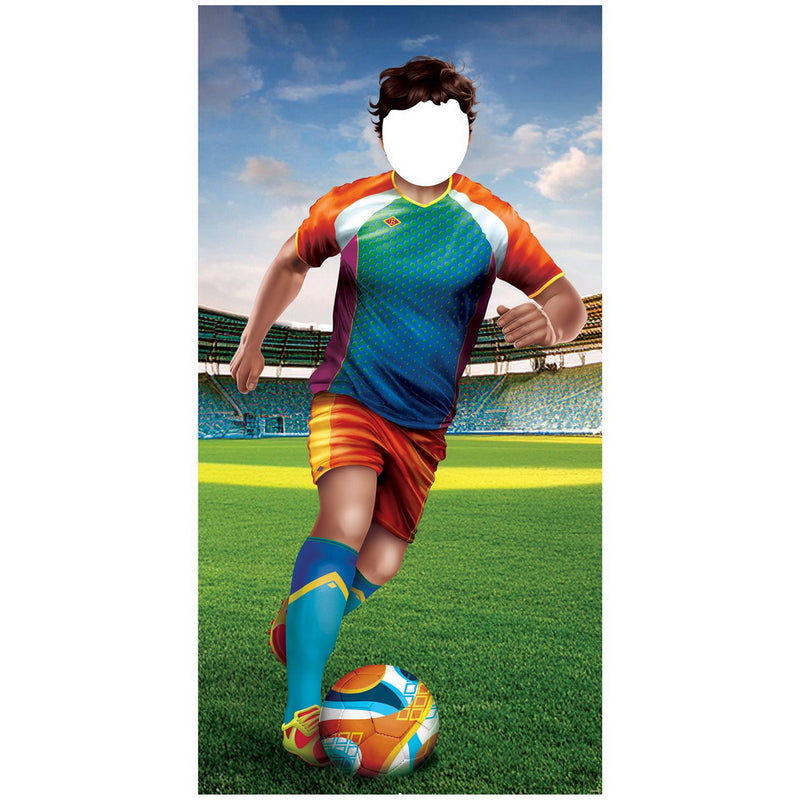 Soccer Player Photo Prop Stand-Up – 6' 1" x 37½" – (1/Box) by Beistle Photo Props