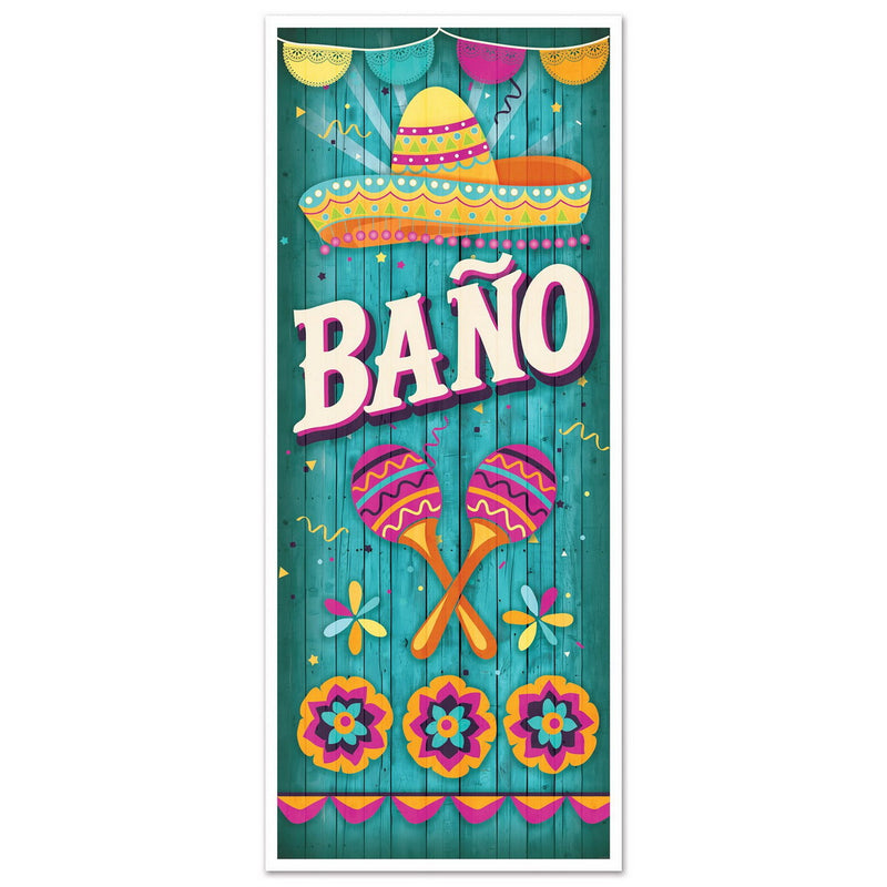 Baño Door Cover – 6' x 30" – (1/Pkg) by Beistle for Fiesta and Cinco de Mayo Door Covers