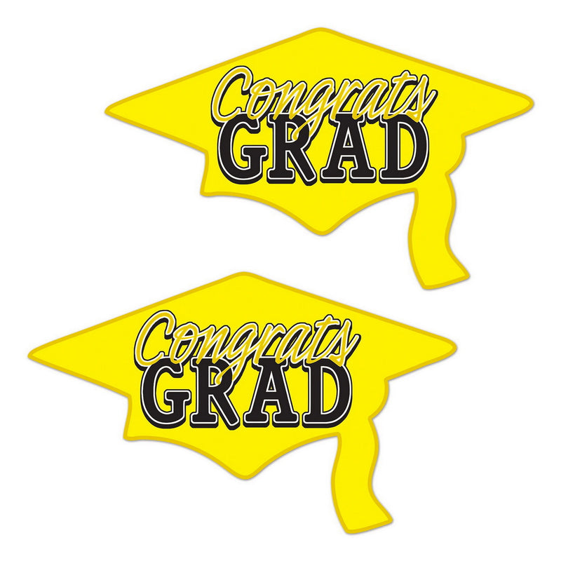 Congrats Grad Cutouts – 22¼" x 36¾" – (2/Pkg) by Beistle for Graduation Printed