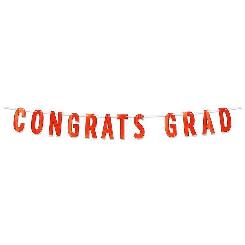 Foil Congrats Grad Streamer – 6¾" x 5' – (1/Pkg) by Beistle for Graduation Streamers